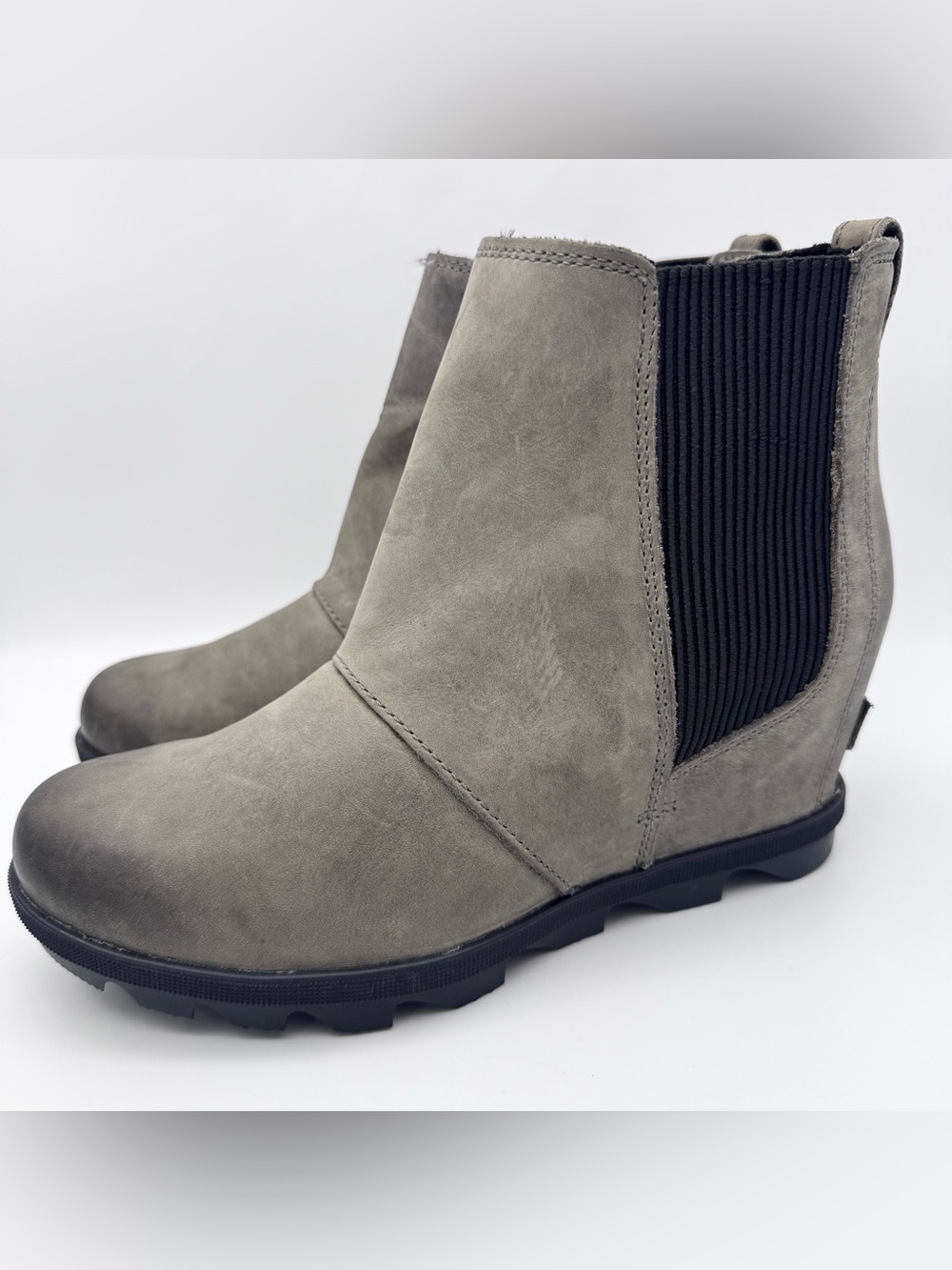 Sorel Joan of Arctic Wedge II Chelsea Boots Quarry Waterproof Women's Size 8.5